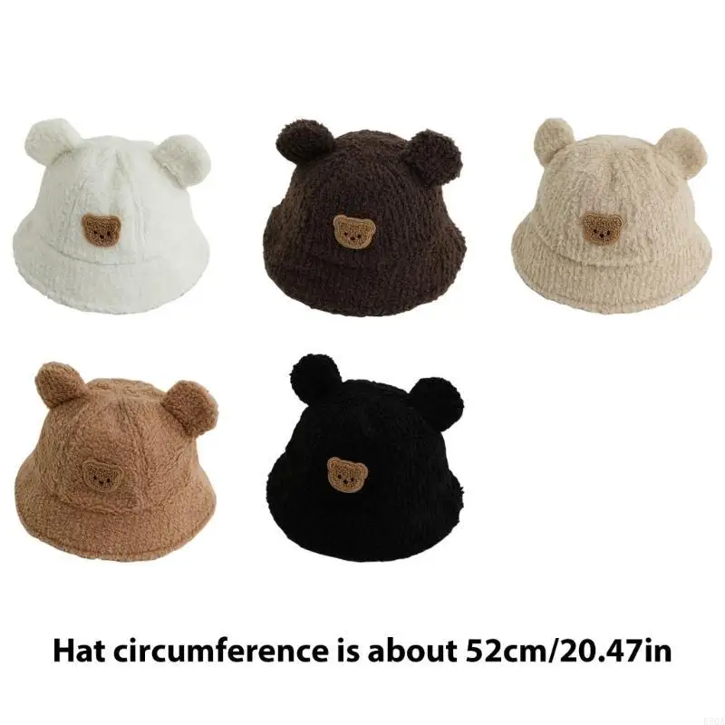 D5QA Mũ xô mềm mại và ấm áp cho trẻ 3-8T Mũ lưỡi trai lót lông cừu thoải mái Mũ đội đầu thoáng khí cho thời tiết lạnh