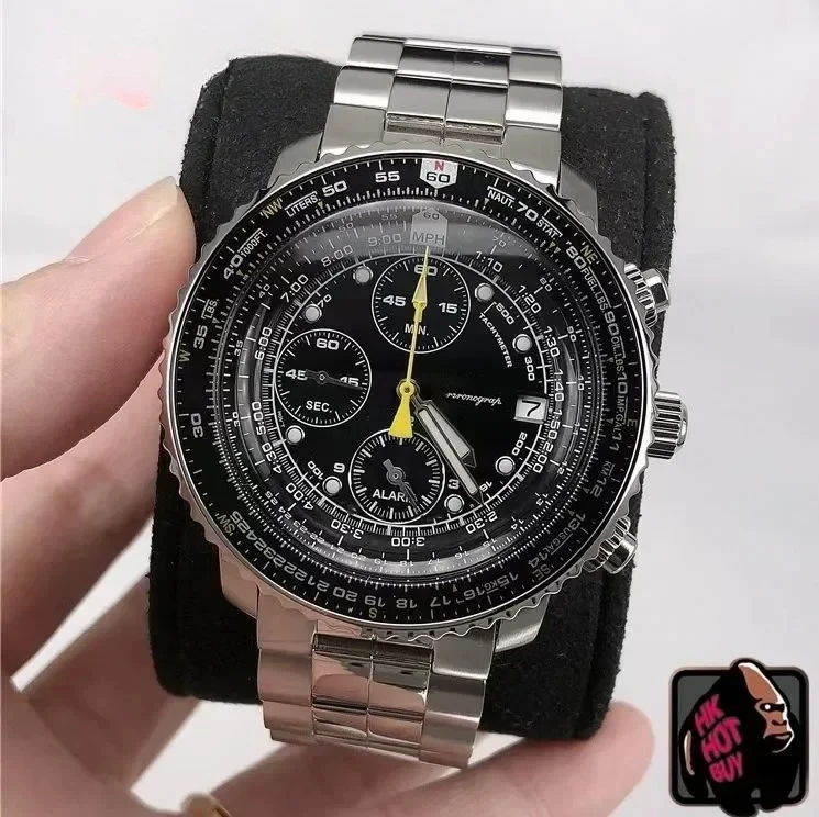 ​ ساعة كوارتز رجالية فاخرة 2025، ستانلس ستيل، كريستال ياقوتي، عرض التاريخ، مقاومة للماء، مضيئة، كاجوال للعمل