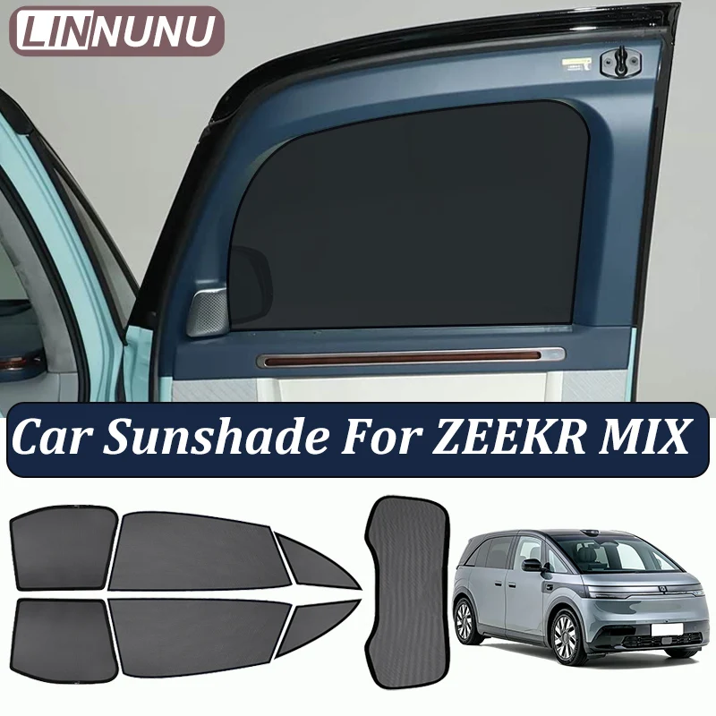 

LINNUNU Magenetic Car Sunshade For Zeekr MIX 2026 Side Rear windshield Mesh Curtain UV Protection Privacy Interior Accessories