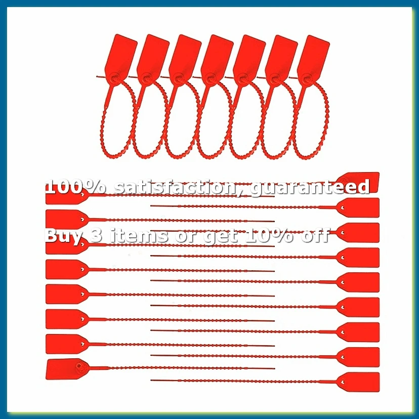 500 Pcs Plastic Tamper Seals Zip Ties for Fire Extinguishers Blank Security Tags Self-Locking Signage Trailer Truck Seal-A49I