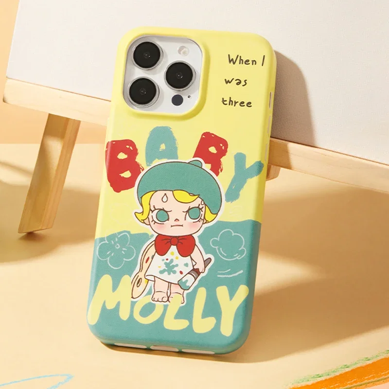 POPMART BABY MOLLY When I Was Three Series Phone Case IPhone Peripheral Blind Box Guess Bag Original Toys Doll Cute Anime Figure