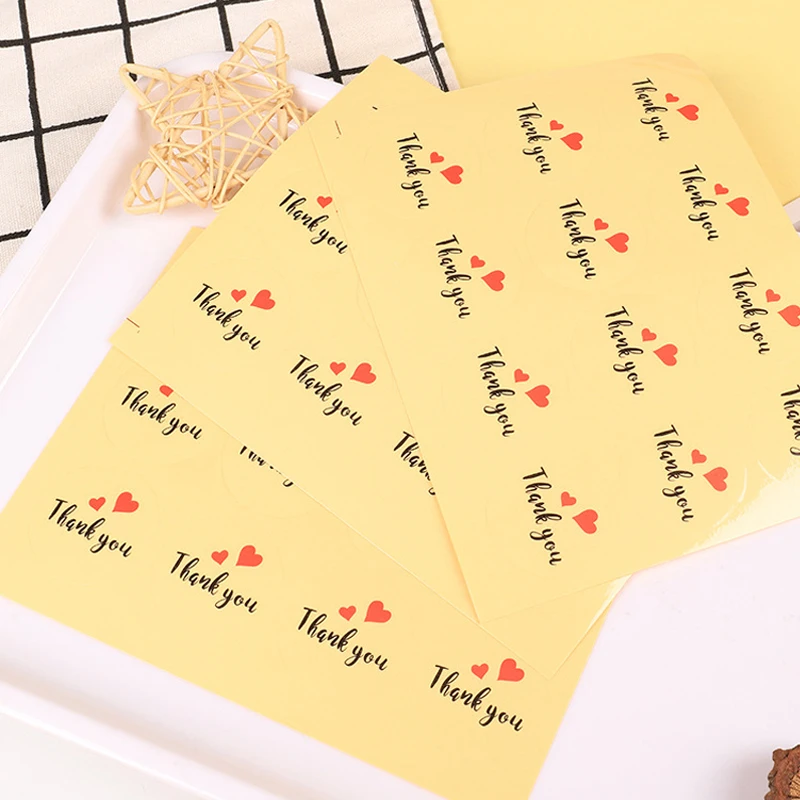 100pcs/pack thank you transparent Gift Seal Stickers For Packing decoration