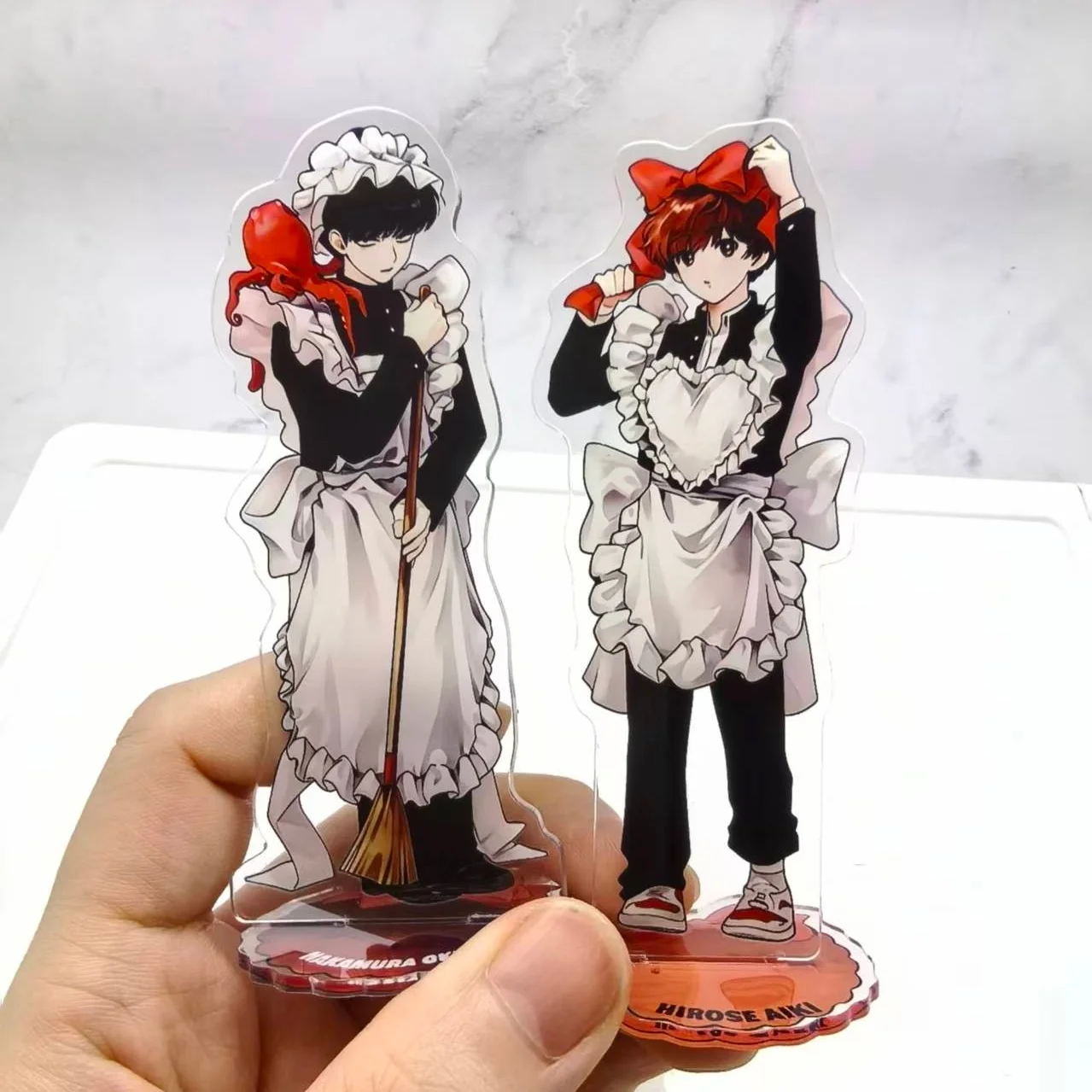 Go For It Nakamura -kun!! Anime Acrylic Stand Maid Outfit Octopus NAKAMURA OKUTO HIROSE AIKI Character Figure Desk Ornament 10cm