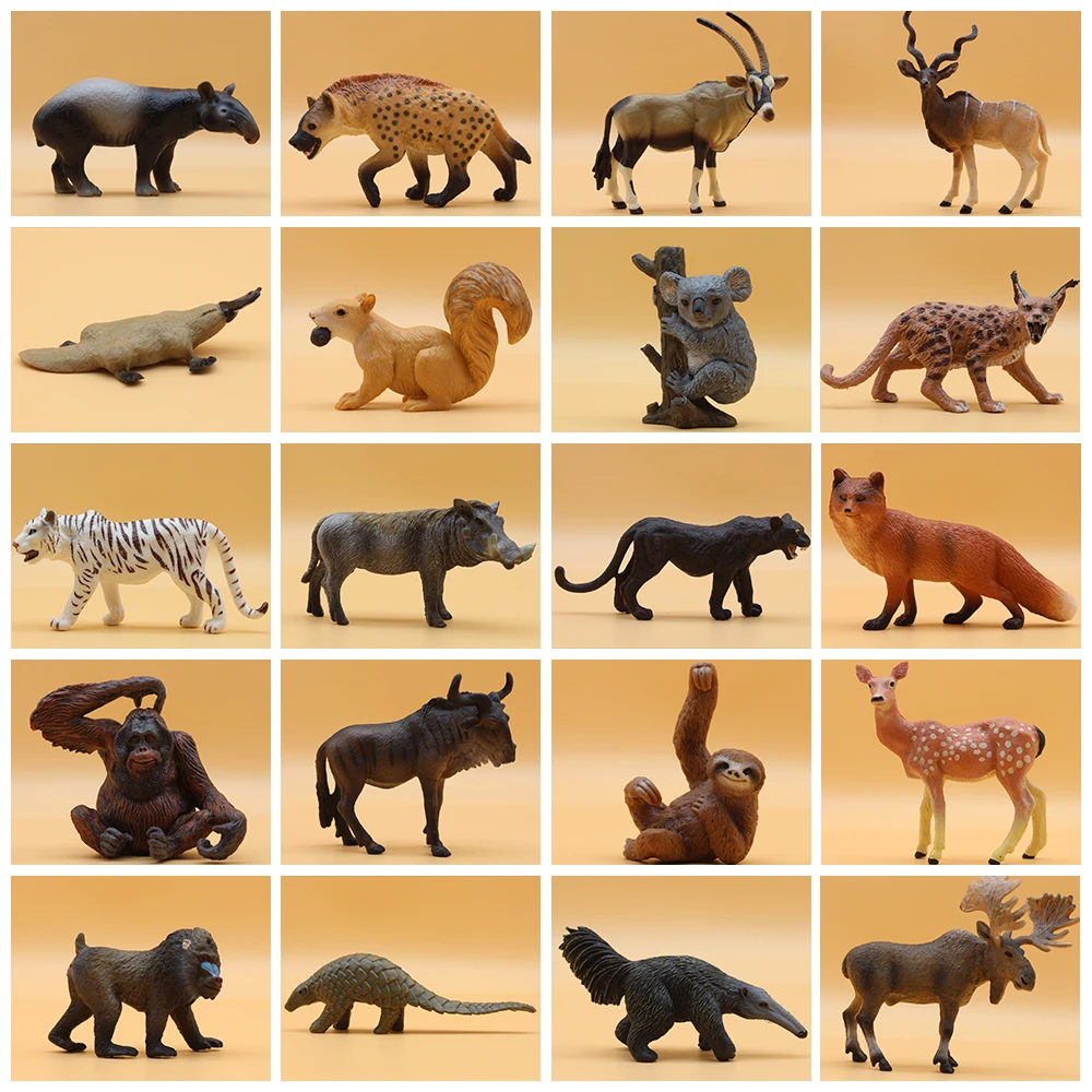 Simulación de bosque, Animal, jardín, León africano, tigre negro, Tigre, Koala, ciervo, elefante, modelo coleccionable, juguete para niños