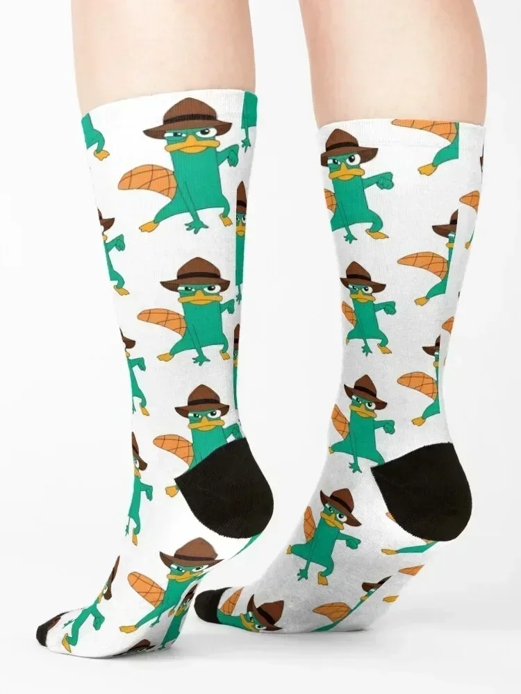 Perry the platypus Socks colored New year's Soccer winter thermal Male Socks Women's