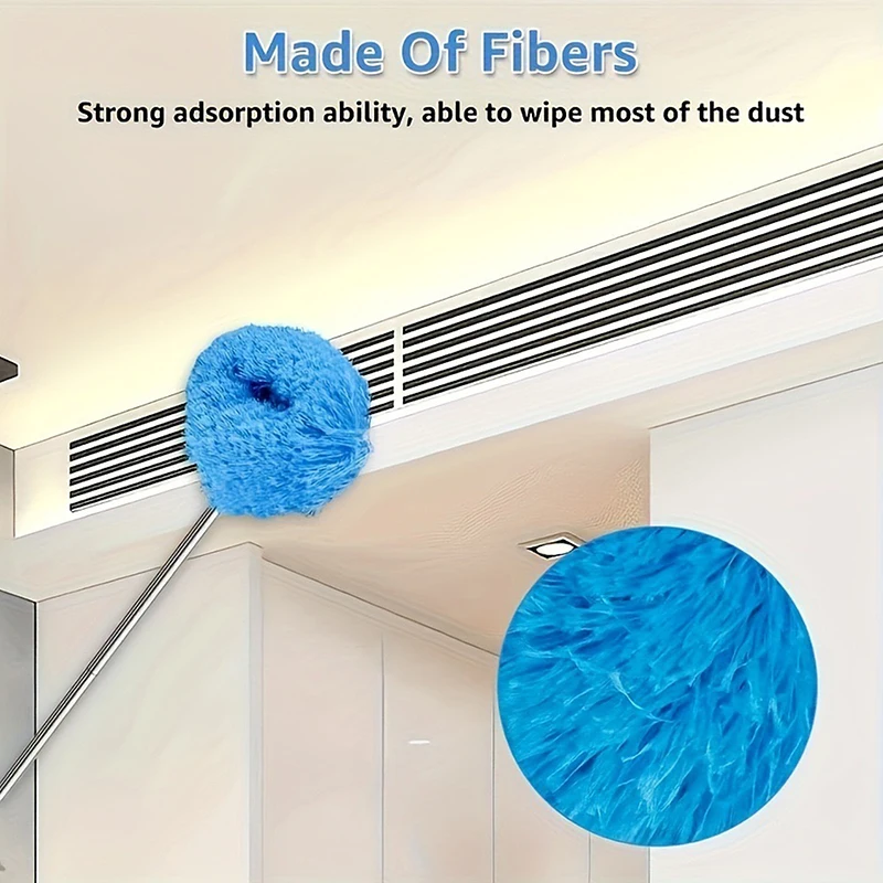 Effortless Home Cleaner, Dust-Locking Ceiling Fan Duster, 80cm Extensible, Long Handled Microfiber Brush