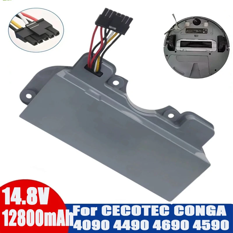 

New 12800mAh/9800mAh Replacement Battery For CECOTEC CONGA 4090 4490 4590 4690 Robot Vacuum Cleaner Accessories Spare Parts Tool