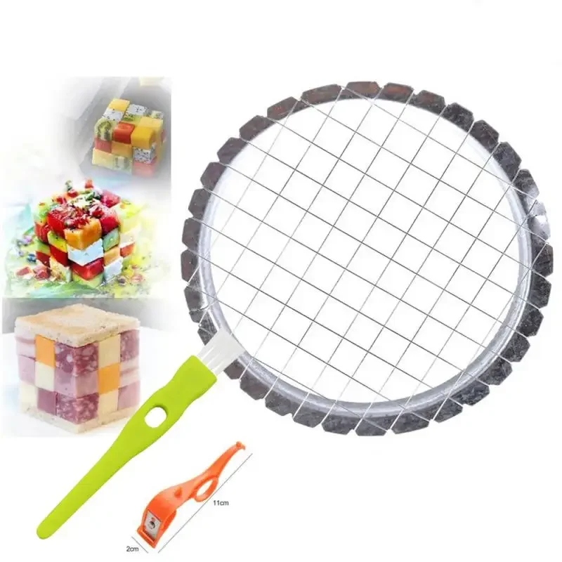 Stainless Steel Egg Slicer Cutter Mesh Grid Vegetable Fruit Chopper For Salad Dessert Potato Cube Grid Cutting Kitchen Gadgets