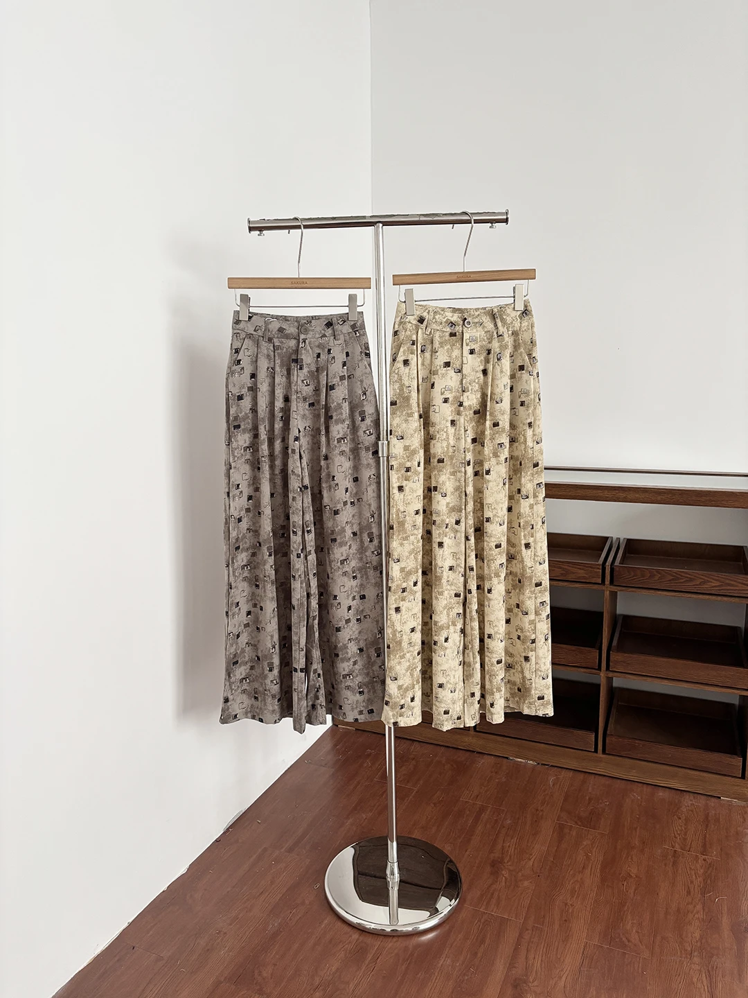 High Waist Floral Print Wide Leg Pants Women's Summer Slimming Loose Drapey Versatile Retro Straight Cut Casual Trousers