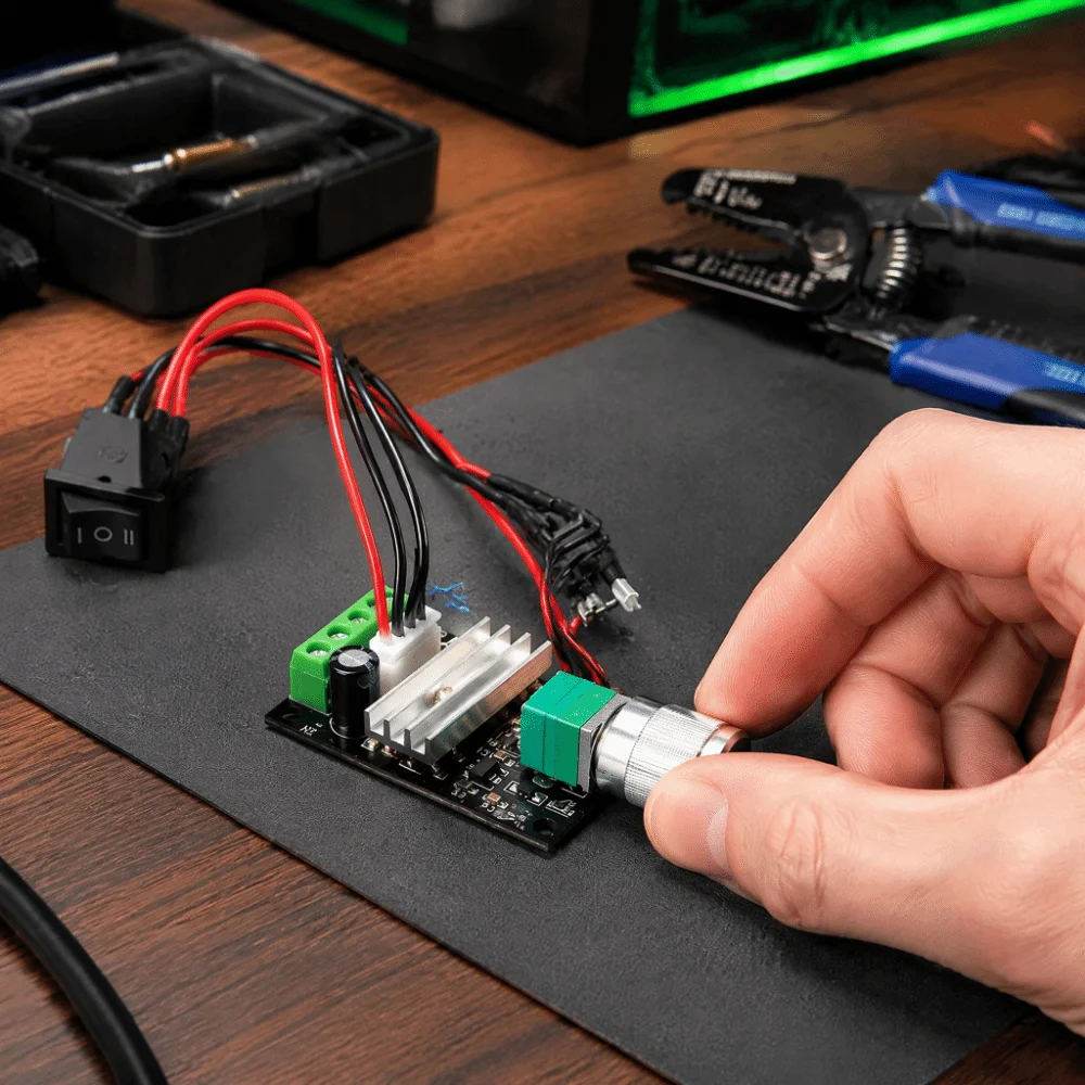 6‑28V Input Voltage DC Motor Speed Controller 3A Current Rating Adjustable Knob Motor Speed Regulator Forward Reverse Function