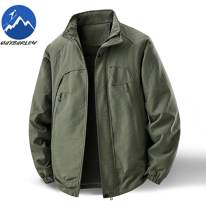 

Maxbarley 2026 New Stand Collar Jacket Men Spring Autumn Light Casual Windproof Versatile Loose Fashion Windbreaker Coat