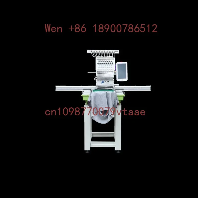 FUJA 350*1200 Big Area Flat Embroidery Machine 1 Head 12 15 Needles Hat T Shirt Commercial Embroidery Machine One Head