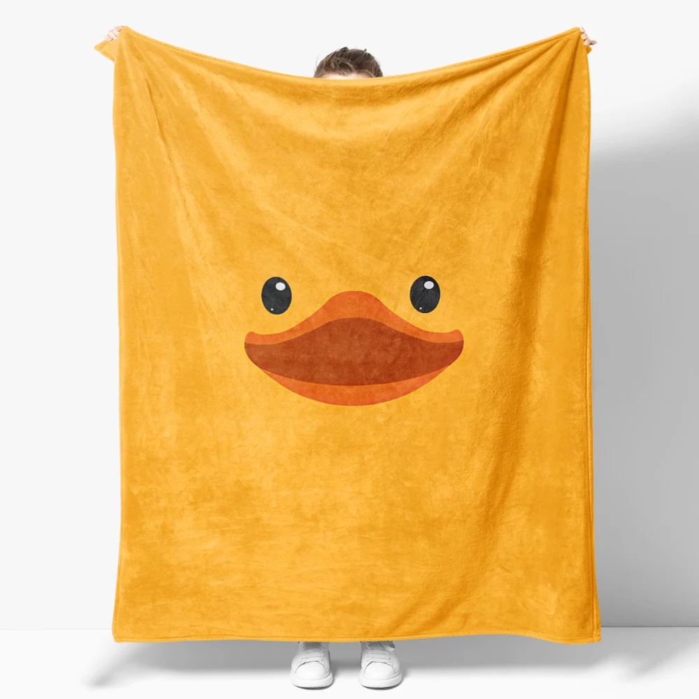 1p Cute duck expression Flannel Print Blanket Soft Warm Throw Blanket Sofa Bedrood Nap For Gift
