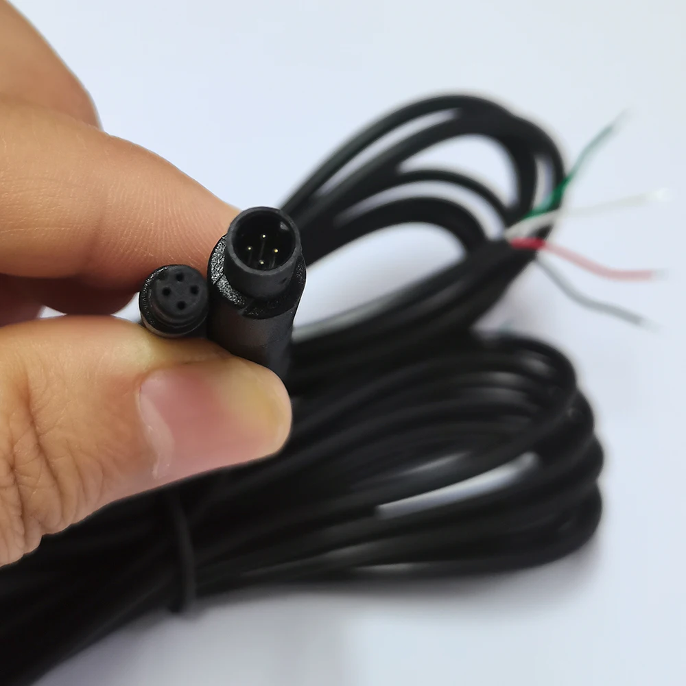 4-Pin Mini-DIN-Stecker und -Buchse, Kfz-Kabelbaum, 0,3 m, 1 m, 2 m, Kabel für Rückfahrkamera, Stromverlängerungskabel für Ambientebeleuchtung, blankes Kabel – Detail 3