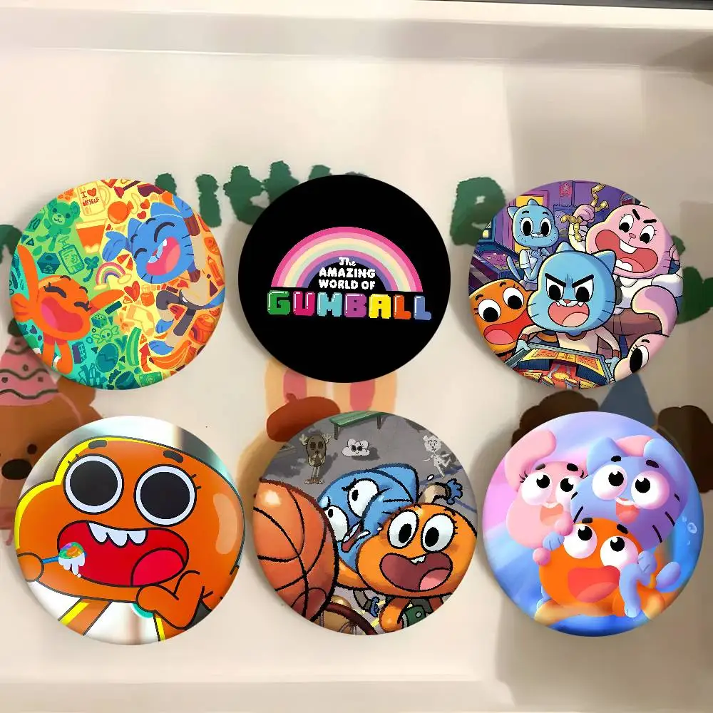 Cartoon Amazing World Gumball Badges Round Badge Tinplate Coin Brooch Clothing Backpack Accessories Lapel Pin