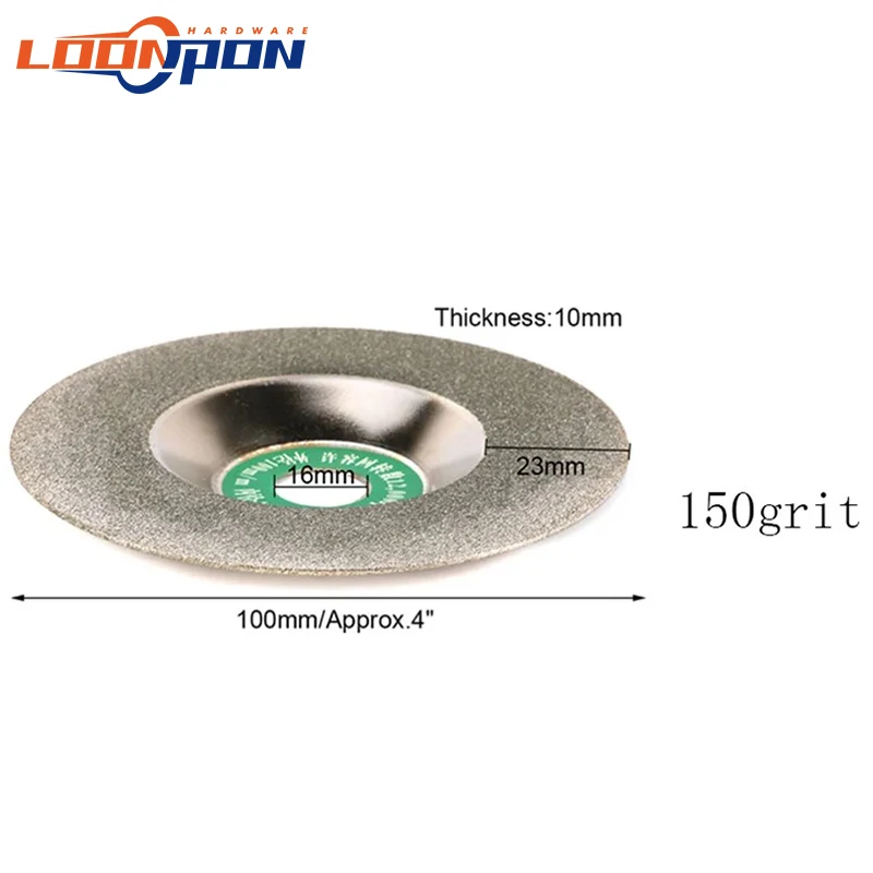 다이아몬드 그라인딩 휠 커터 그라인더, 커팅 로터리 도구, 100mm, 50 그릿, 150 그릿, 100mm