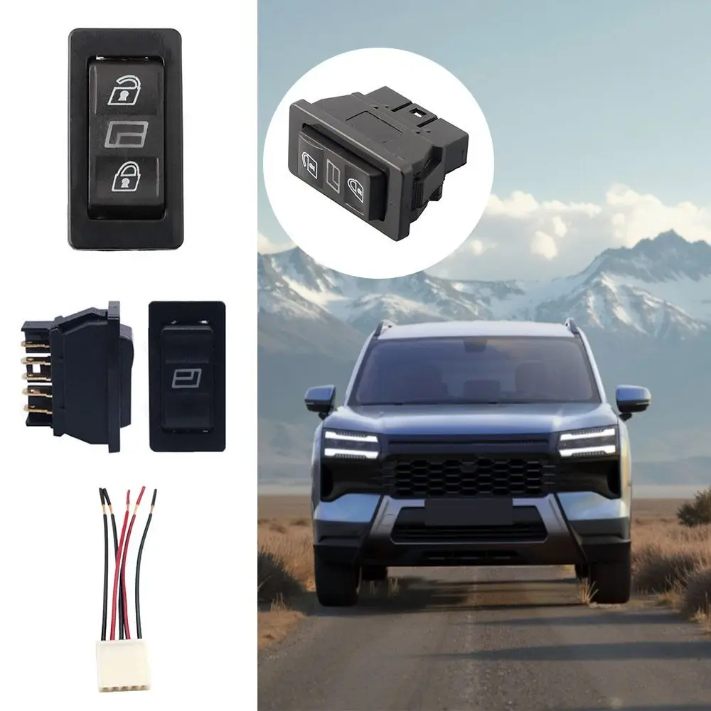 3 in 1 12V20A Car Door Power Switch 5 Pins OEM Replacement Door Glass Control Universal Lock Control Switch Car Interior