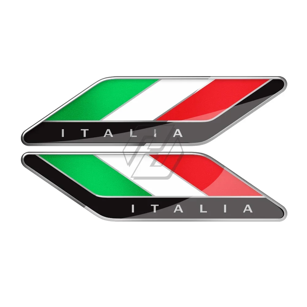 Car Decals PU Polyurethane 3D Italy Flag Sticker Italia Decal For Aprilia Ducati Suzuki Yamaha Honda Kawasaki