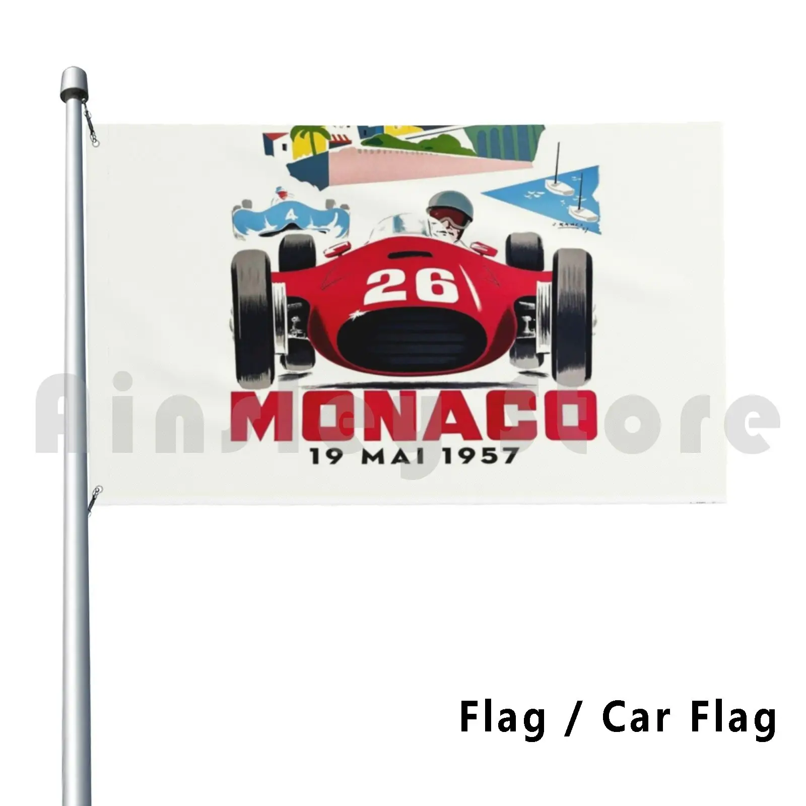 Monaco Grand Prix Poster Outdoor Decor Flag Car Flag One Williams Senna Radically Hero Racing Ayrton Brazil