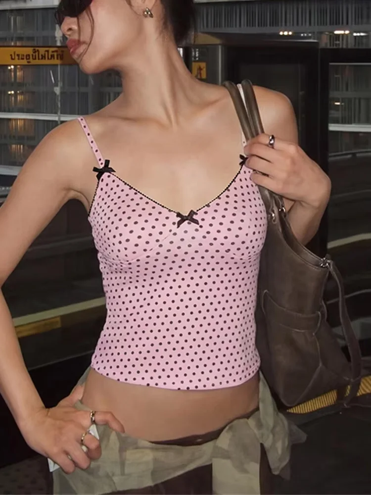 

Tossy Sexy Tee Bow Summer Cropped Top Pullover For Women V-Neck Contrast Backless Spaghetti Top Female Commute Y2k Top Clothes