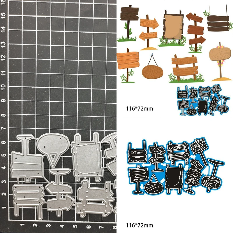 

Signpost Metal Cutting Dies Stencil Scrapbooking Diy Album Stamp Paper Card Embossing Decor Craft Knife Mould