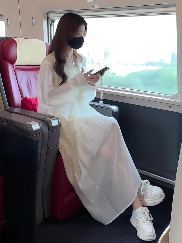 

Lightweight Summer Beach Vaion Sun Protection irt Strap Dr Women Lazy Sle Clete Outfit 2026 Summer P Beige