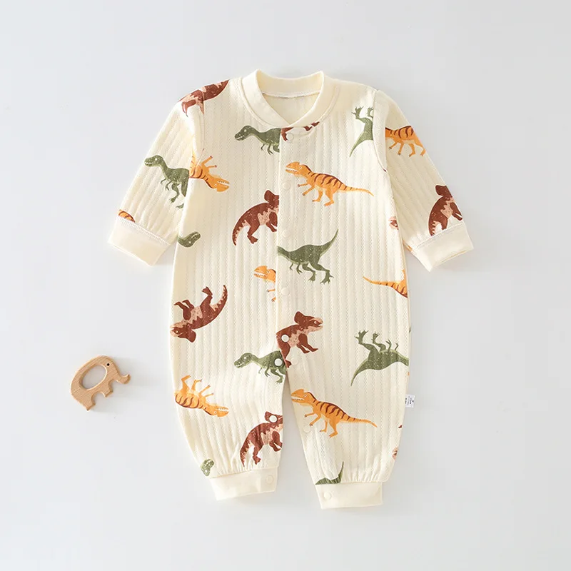 

Baby Jumpsuit Combed Cotton Long Sleeved Crawling Clothes for Boys and Girls Spring and Autumn Printed Jumpsuit Pajamas