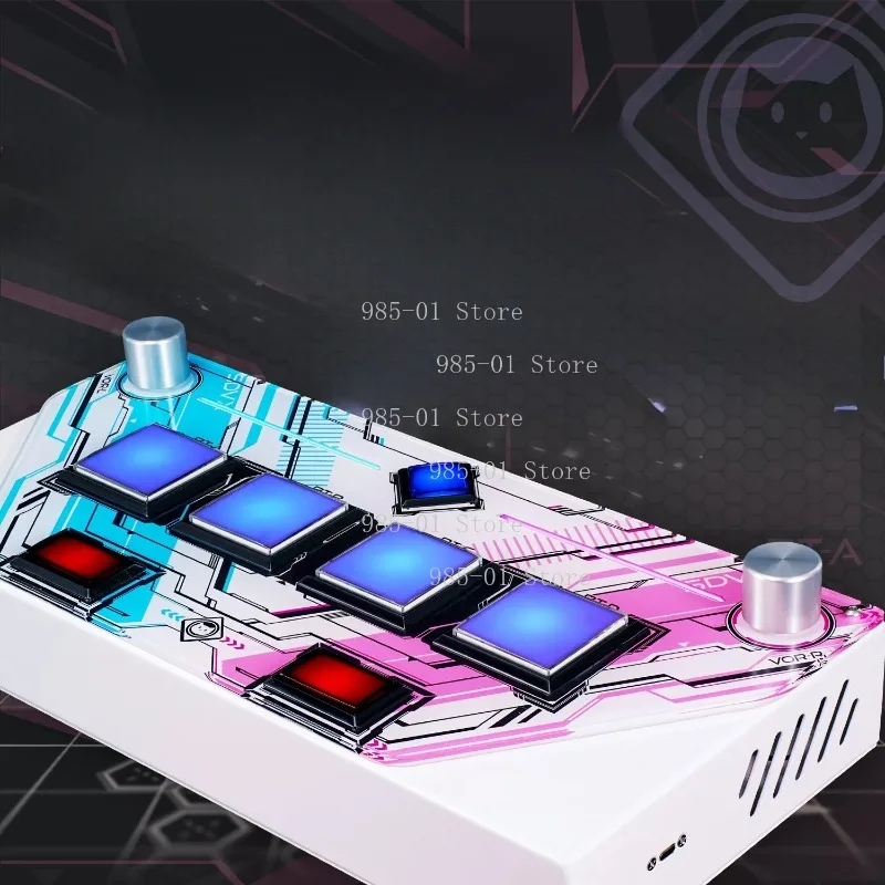 RGB lighted game controller, standard youth version with micro switch, compatible with arcade handset