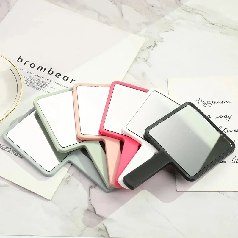 1-3pcs Eyelash Extension Handheld Makeup Mirror Square Makeup Vanity Mirror With Handle Hand Mirror SPA Compact Mirrors