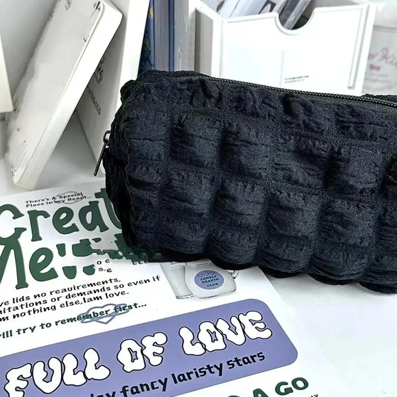 Niedliches Federmäppchen in Form eines Crêpe-Puffs, Schultasche für Schreibwaren, Federmäppchen mit Reißverschluss für Mädchen und Kinder, Kawaii-Stifthalter und Organizer. – Detail 8
