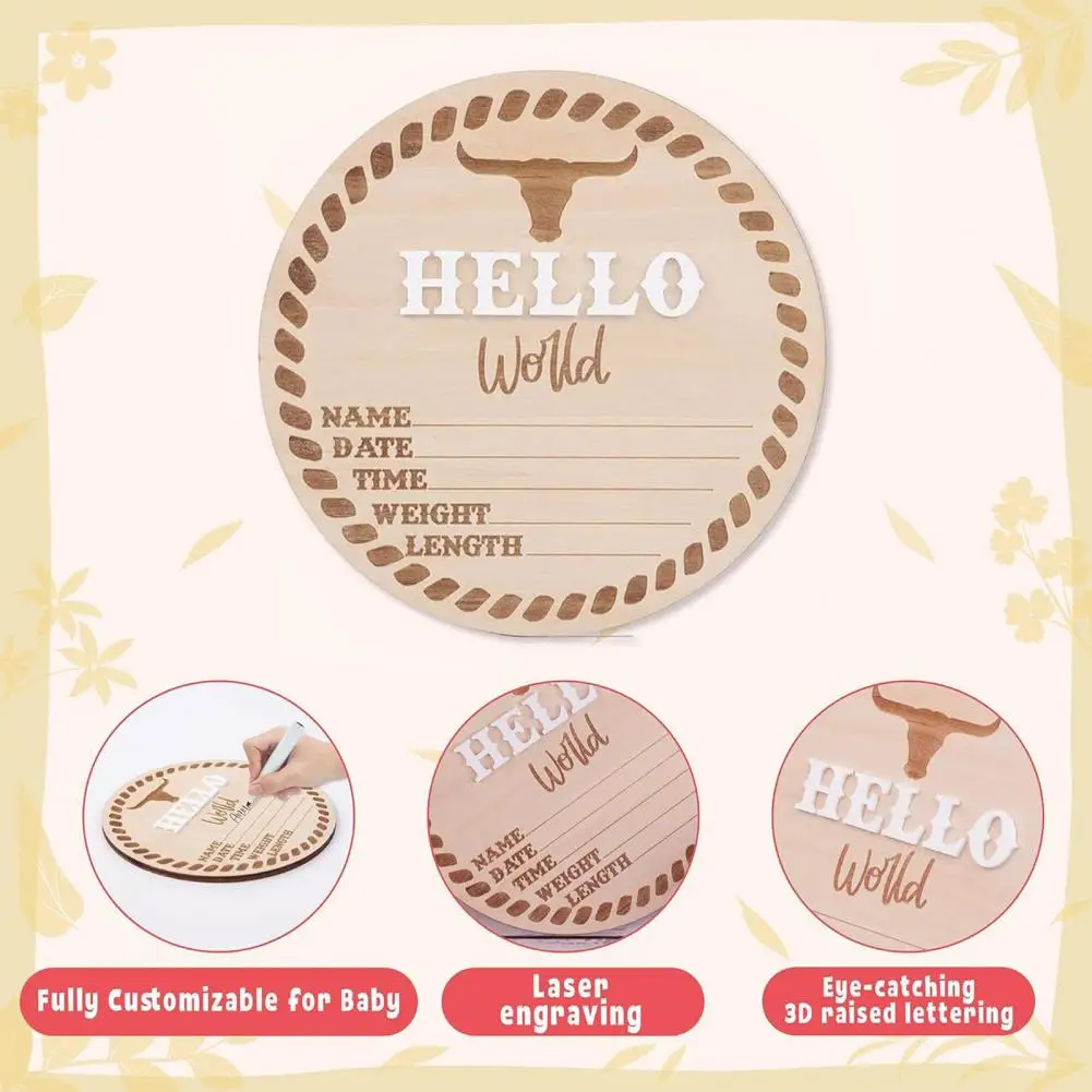 Wooden Birth Announcement Sign Baby Name Birth Details Plaque Wooden Baby Announcement Sign Hello World Newborn Keepsake Birth