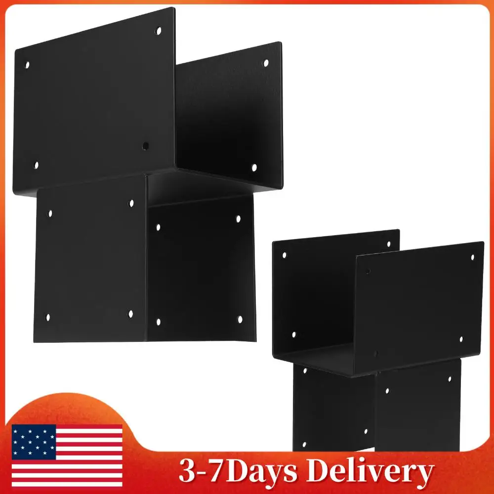 

2 Pack Post Caps Tie Brackets 6x6 Galvanized Steels Pergola Connector Brackets Steel Post Anchor Connector for Wood