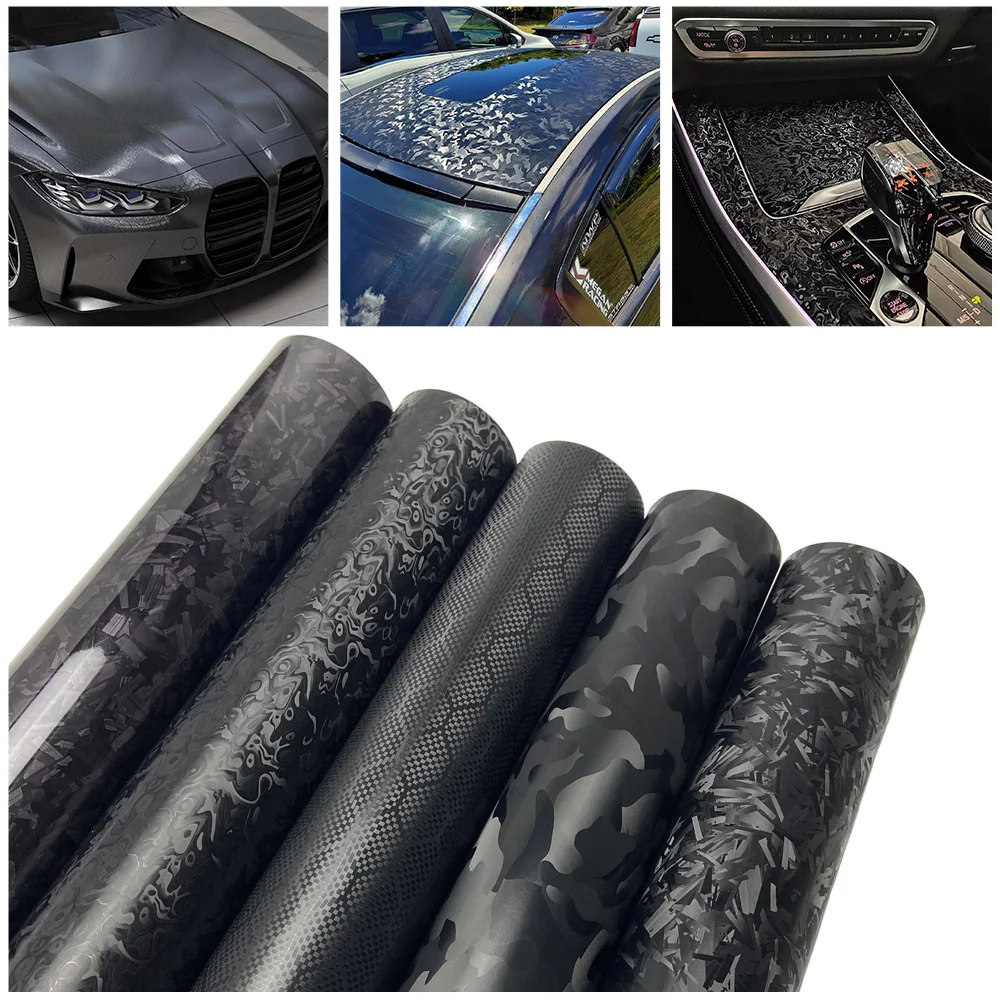 Película de embrulho de carro de carbono sextavada cósmica, envoltório de vinil de fibra de carbono forjado preto para interior e exterior de veículos e motocicletas