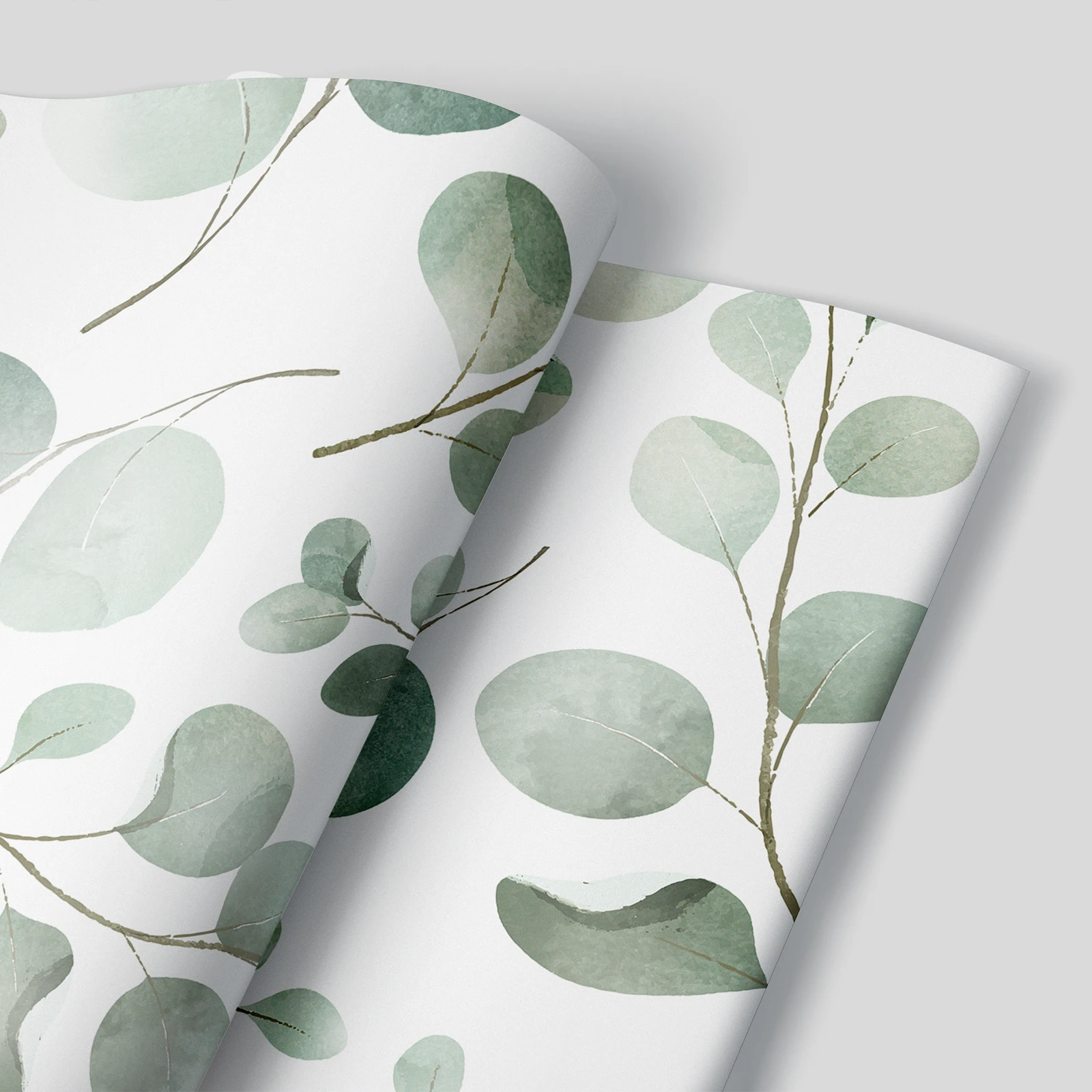 

Watercolor Green Pineal Peel And Stick Wallpaper Leaf Waterproof Self-adhesive PVC Wallpaper Living Room Vinyl Cabinet Decor