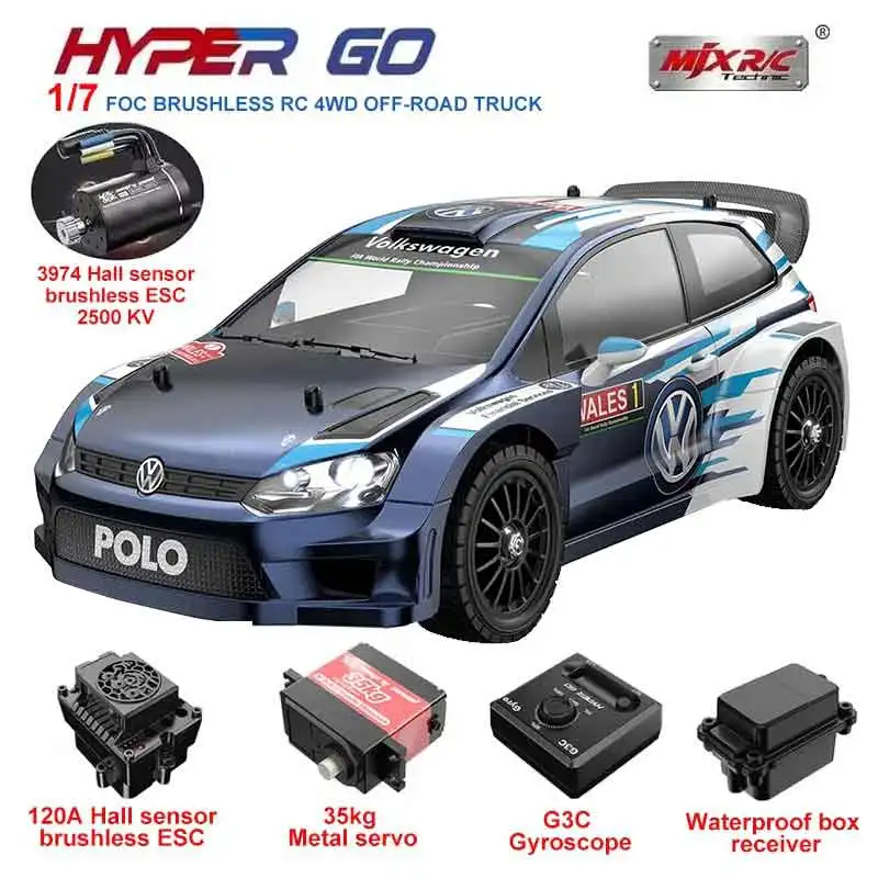 

Радиоуправляемая машинка Hyper Go MJX 7303 7304 1/7 4WD, профессиональная внедорожная гоночная модель 4x4, скорость 60 км/ч, с бесщеточным двигателем на датчиках Холла 3974, 2.4G, на пульте управления