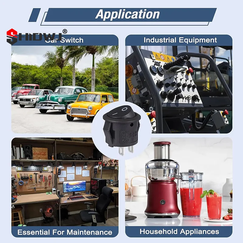 

20 шт. кулисный переключатель черный вкл. выкл. 2-контактный мини-круглый тумблер 3A 250V 6A 125V круглые переключатели для автофургона, грузовика, лодки