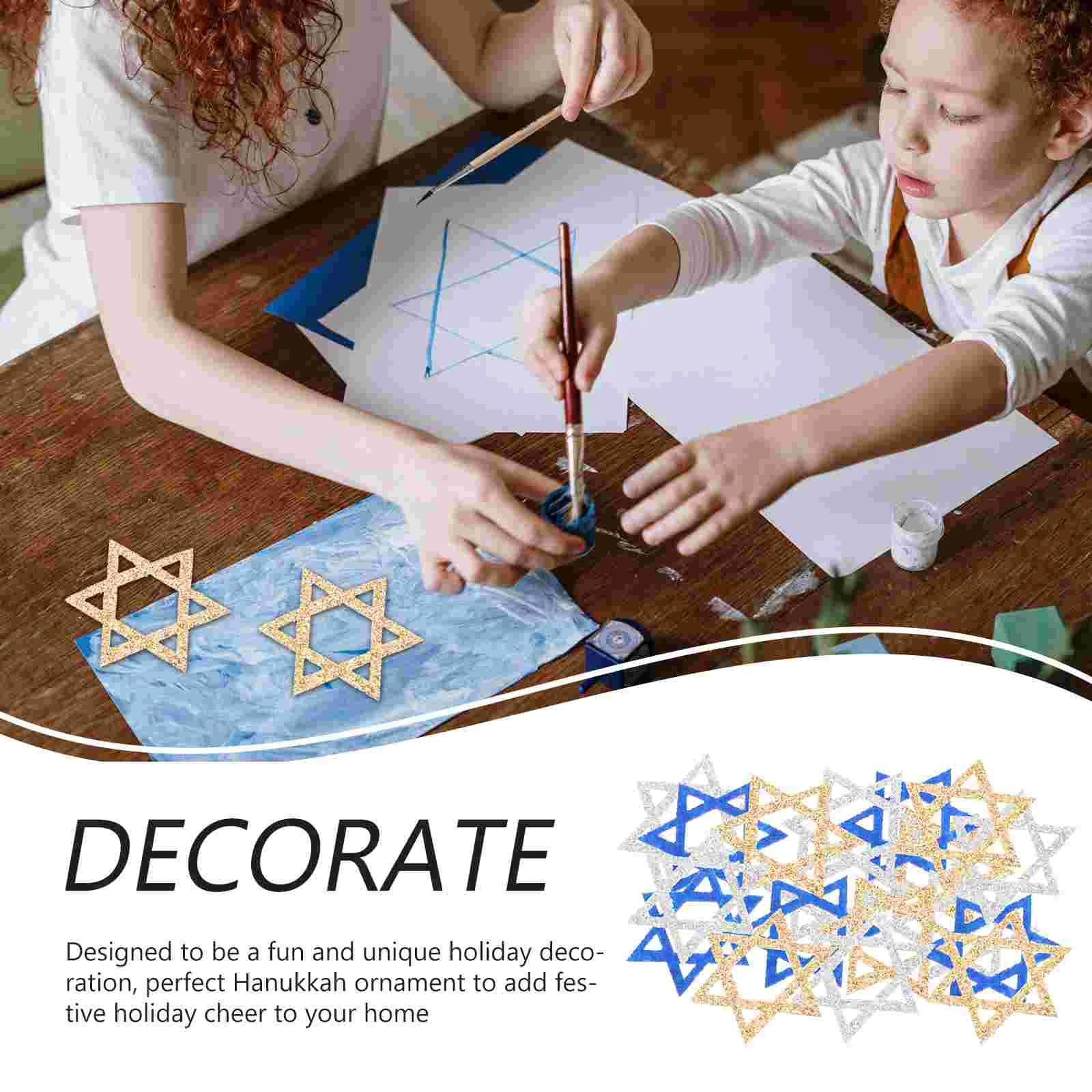 50 Pcs Hanukkah Decoration Jewish Decorations Star of David Holiday Confetti Decorative Party