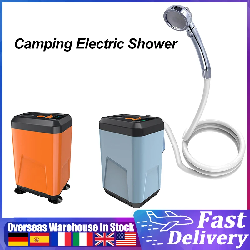 Outdoor Camping Shower Electric Shower Pump Rechargeable Battery Powered Shower Waterproof for Hiking Backpacking Pet Watering