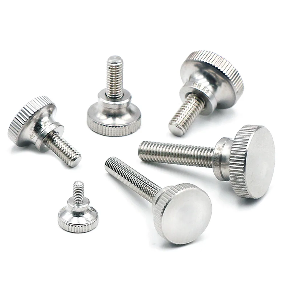 

M2 M2.5 Hand Tighten Curtain Wall Glass Lock Screws 303 Stainless Steel Knurling Head Knurled Thumb Screw GB834