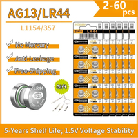 2-60PCS LR44 AG13 175mAh Button Cell Battery 1.5V 357 SR44 LR1154 Button Batteries For Watch Calculator Coin Cell Toy Remo