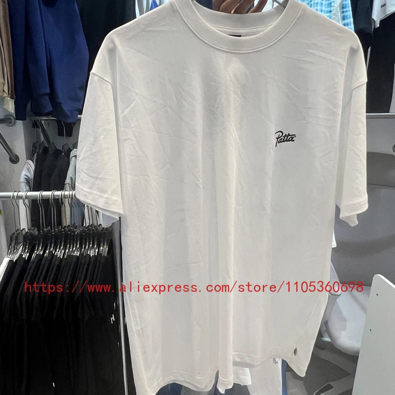2026 New PATTA T-shirt Summer DailyFashion100% Cotton Loose Cartoon Cat Printed Short Sleeve PATTA Men's CasualT-shirt