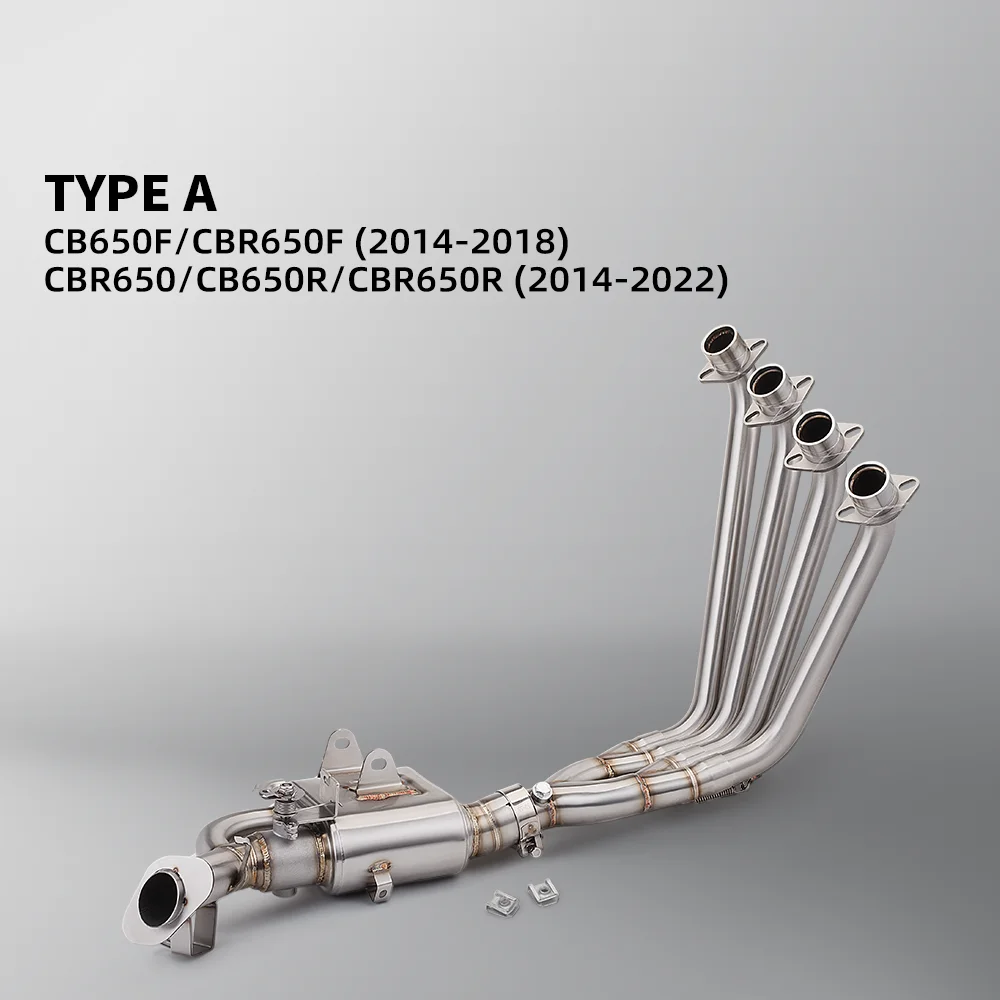 

Полная система побега, клапаны для управления звуком подходят для оригинального глушителя, выхлопная труба мотоцикла CBR650R CBR650 CB650F, передняя соединительная труба