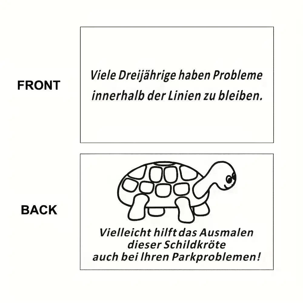 50pcs Fun German Parking Cards Funny Car Bad Parkings Cards 3.5x2.1 Inch Violation Funny Park Warning Card for Illegal Parking