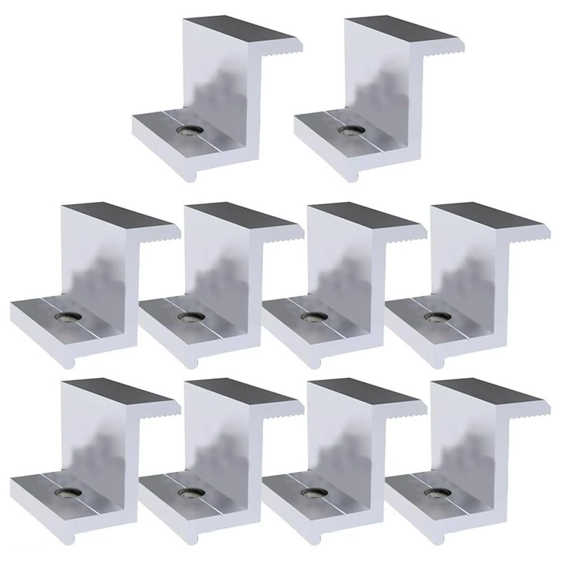 WCS-For PV Module Racking Mount System Accessories- For Aluminum Alloy Solar Panel End Clamp 10Pcs 35Mm Photovoltaic Mounting