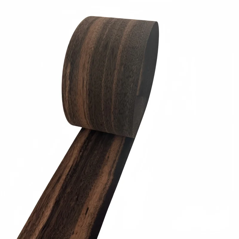 

2Pcs 0.5mm thick natural ebony wood veneer sheet, suitable for DIY furniture veneering and craft supplies, size 110x13cm