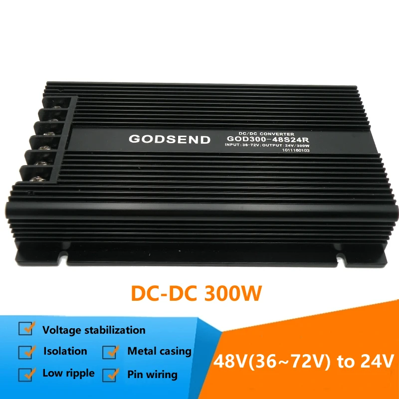 Industrial Grade DC-DC Power Module GOD300-48S24R Input 36-72V Output 24V High Power 300W Stabilized Voltage