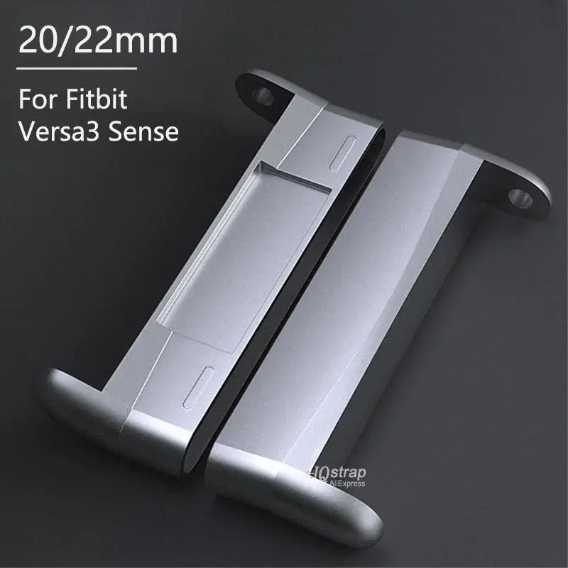 2Pcs 20mm 22mm Watch Connector for Fitbit Sense Versa3 Stainless Steel Metal Adapter for Fitbit Versa 4 Sense2 Watch Accessories