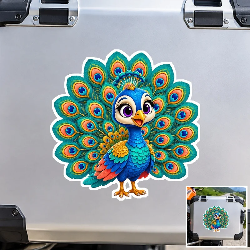 Big Eye Peacock Display Car Decal, Waterproof Sun Resistant Printed Vinyl Decal for Car Truck SUV Window and Body Decoration