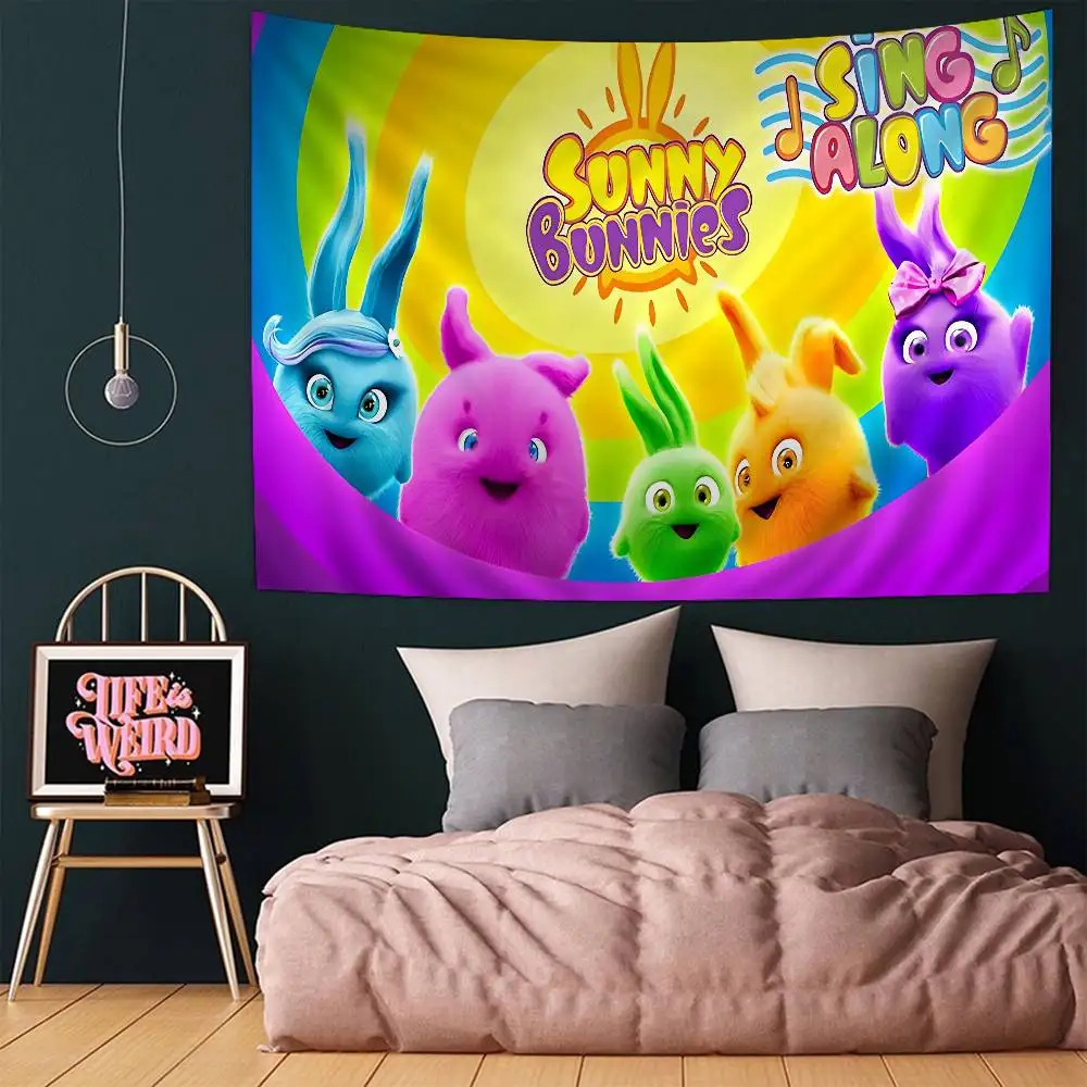 Sunny Bunnies DIY Wall Tapestry Hanging Tarot Hippie Wall Rugs Dorm INS Home Decor