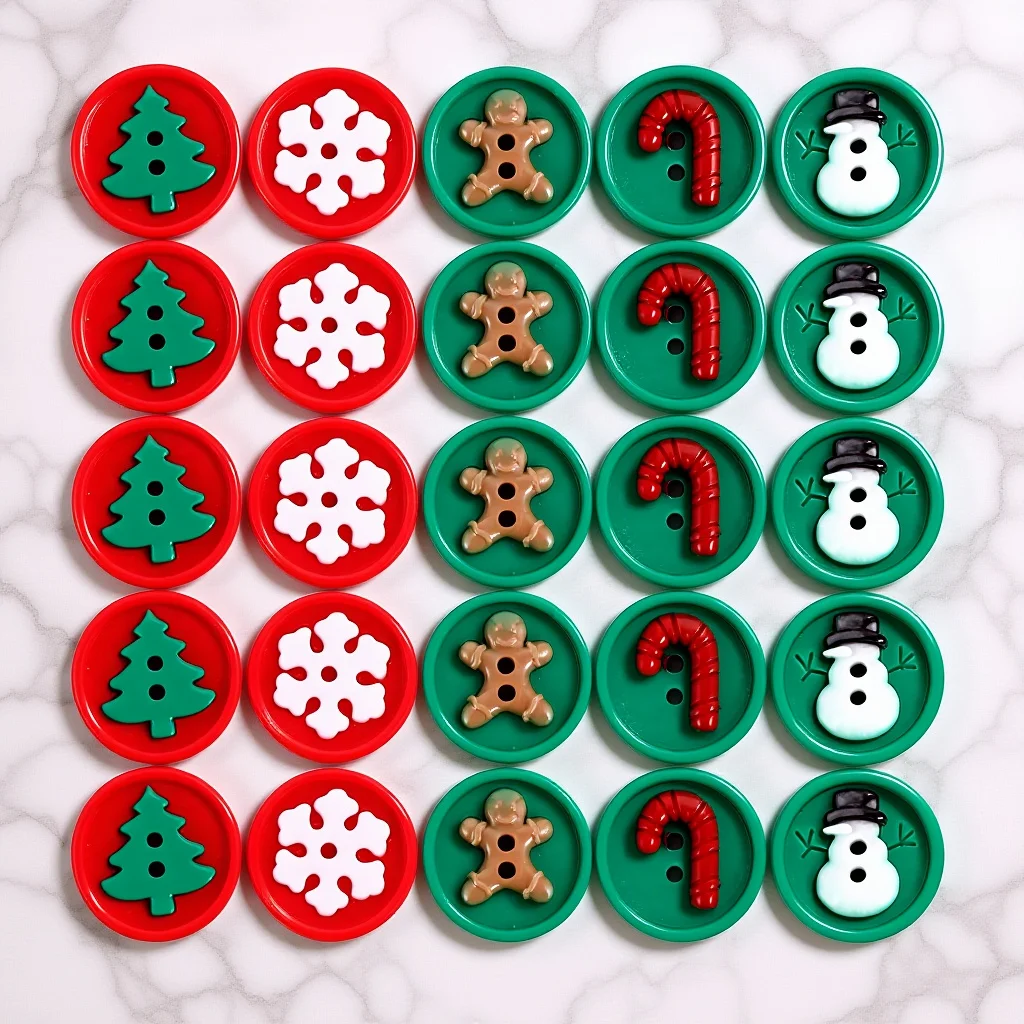 

30Pcs Decorative Resin Buttons Christmas Theme DIY Sewing Craft Supplies for Clothing Jacket Shirt Coat Button Replacement